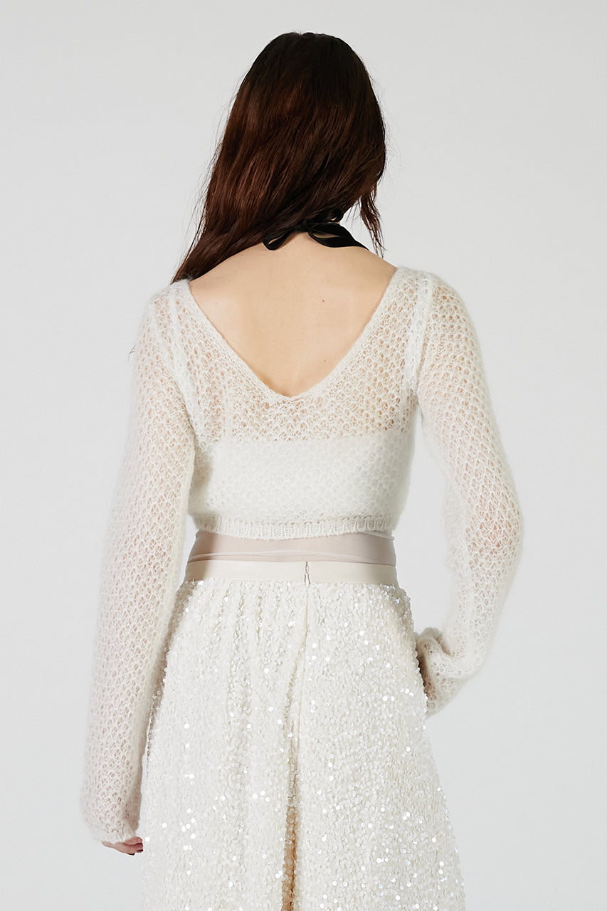Mohair Mesh Short Cardigan