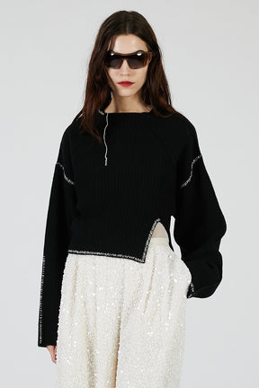 Stitched over-the-shoulder knit - 2025 AUTUMN