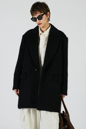 Mohair Shaggy Tailored Coat - 2025 AUTUMN