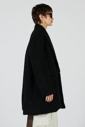 Mohair Shaggy Tailored Coat - 2025 AUTUMN