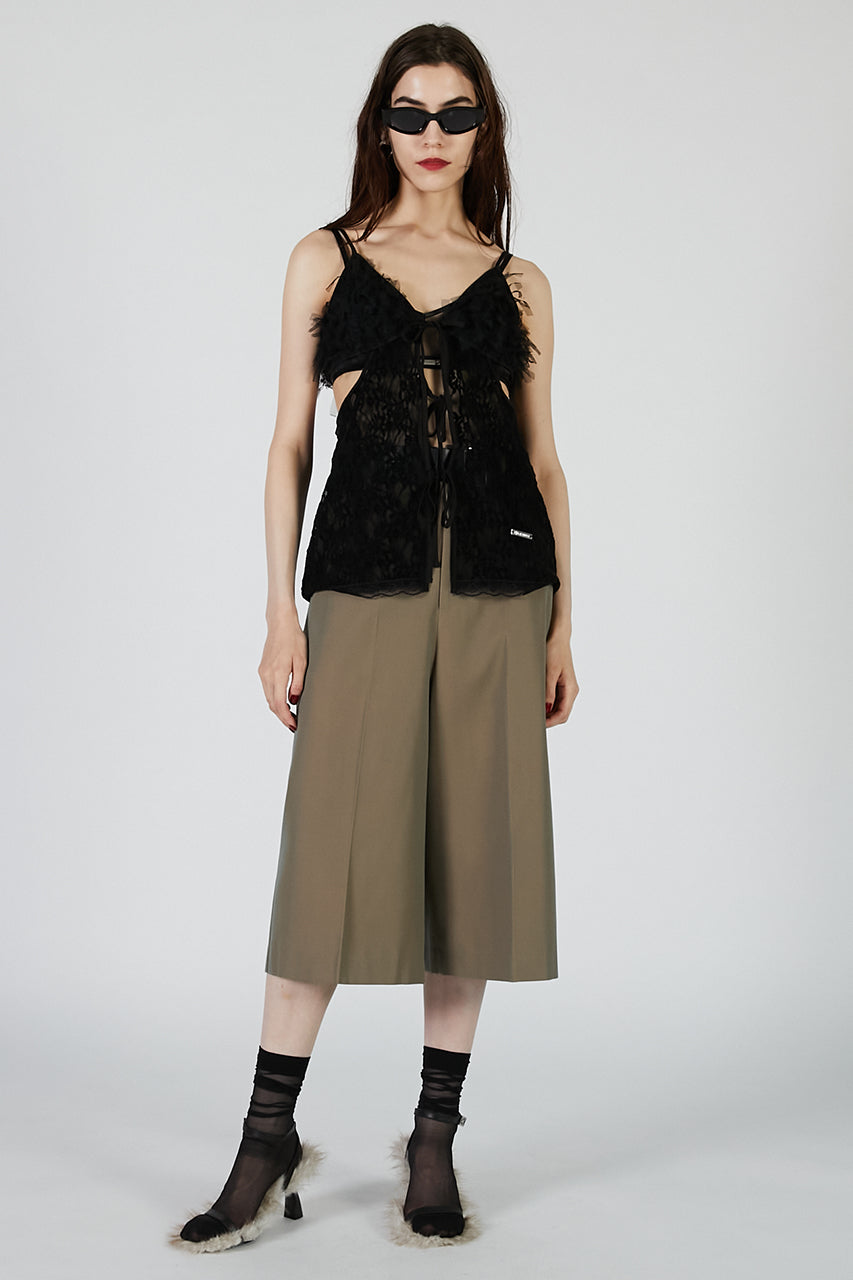 Lace Cut-Out Camisole Top - 2025 AUTUMN