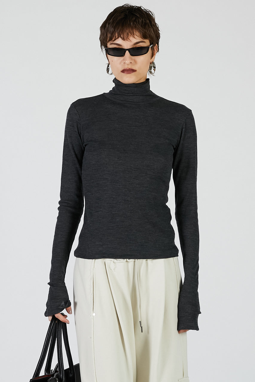 Pure Merino Wool Turtleneck Top - 2025 AUTUMN
