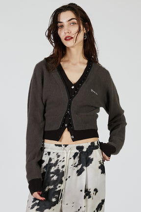 V-Neck Layered Cardigan - 2025 AUTUMN