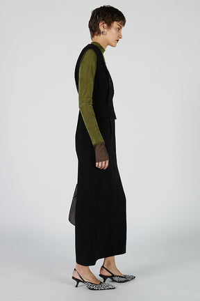 Hand-stitched Deep V-neck Dress
