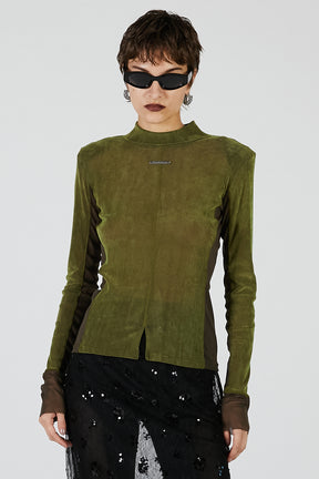 Velour Turtleneck Top - 2025 AUTUMN