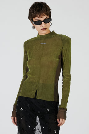 Velour Turtleneck Top - 2025 AUTUMN