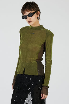 Velour Turtleneck Top - 2025 AUTUMN