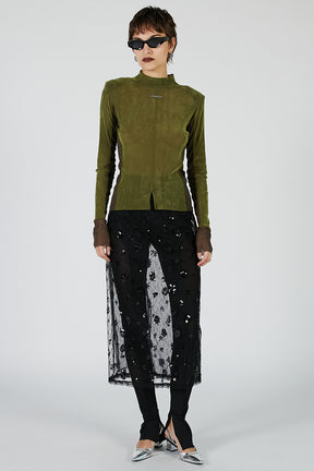 Velour Turtleneck Top - 2025 AUTUMN