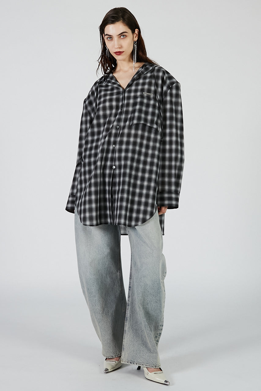 Hoodie Check Shirt - 2025 AUTUMN