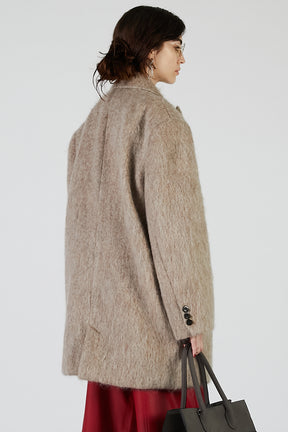 Mohair Shaggy Tailored Coat - 2025 AUTUMN
