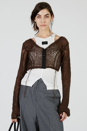 Mohair Mesh Short Cardigan