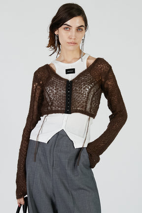 Mohair Mesh Short Cardigan