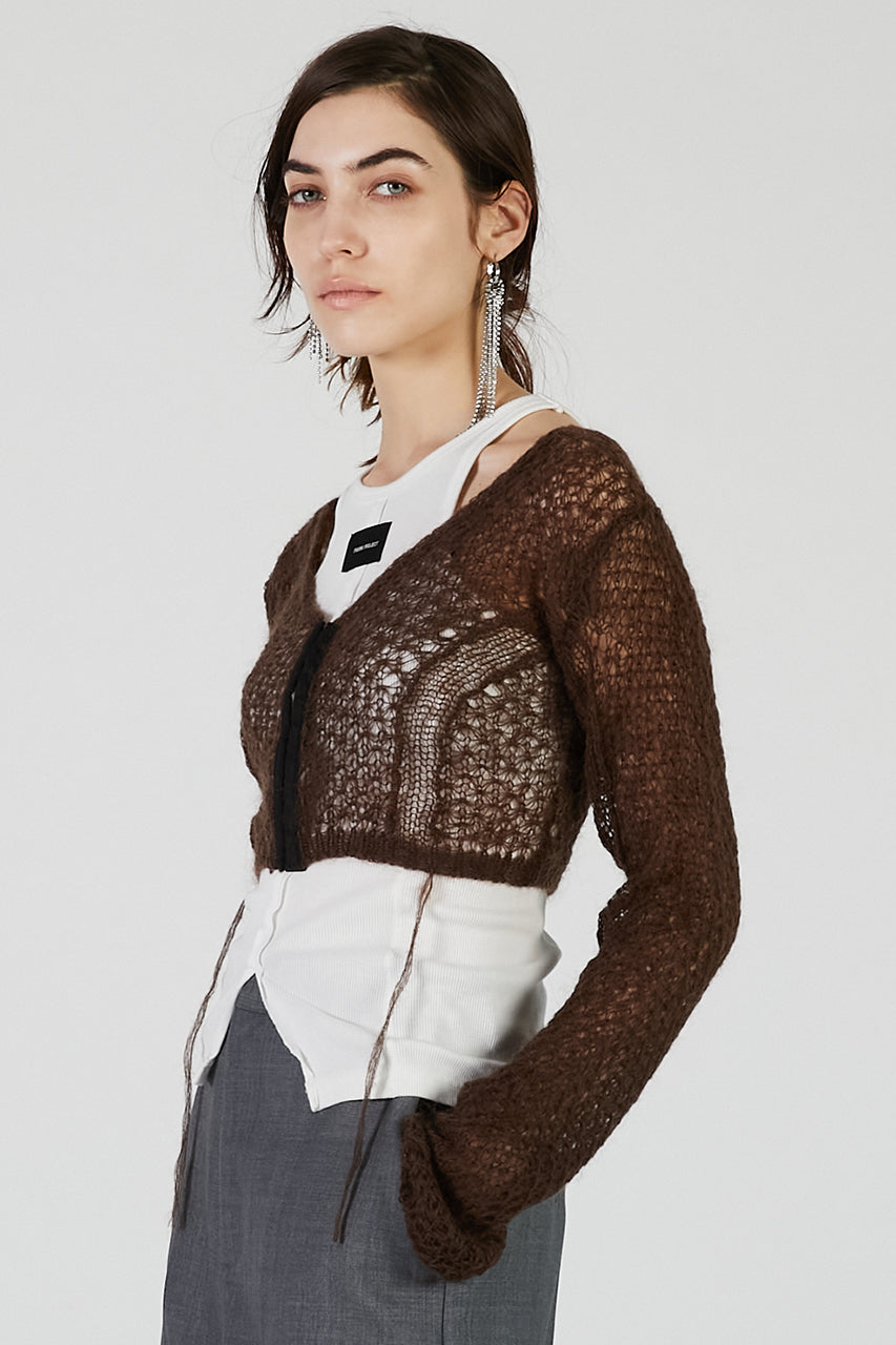 Mohair Mesh Short Cardigan
