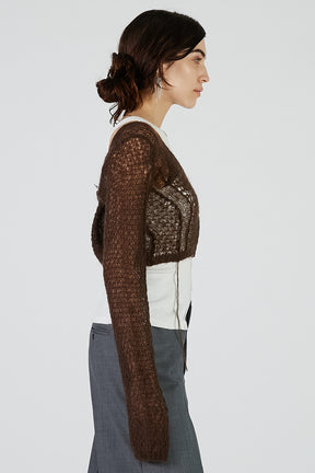 Mohair Mesh Short Cardigan