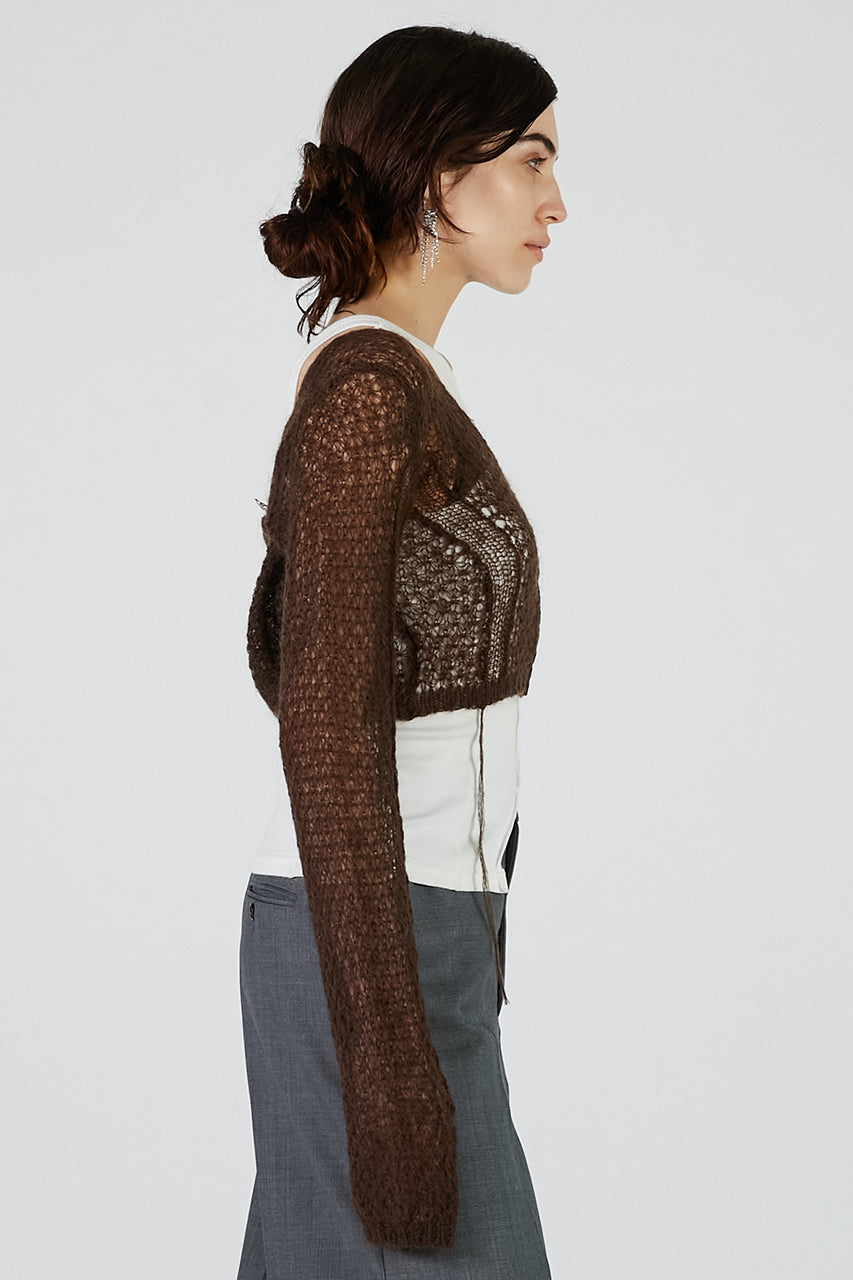 カーディガン 「2025Autumn Pre-Order」モヘアメッシュショートカーデ / Mohair Mesh Short Cardigan レデ Mohair Mesh Short Cardigan - 2025 AUTUMN