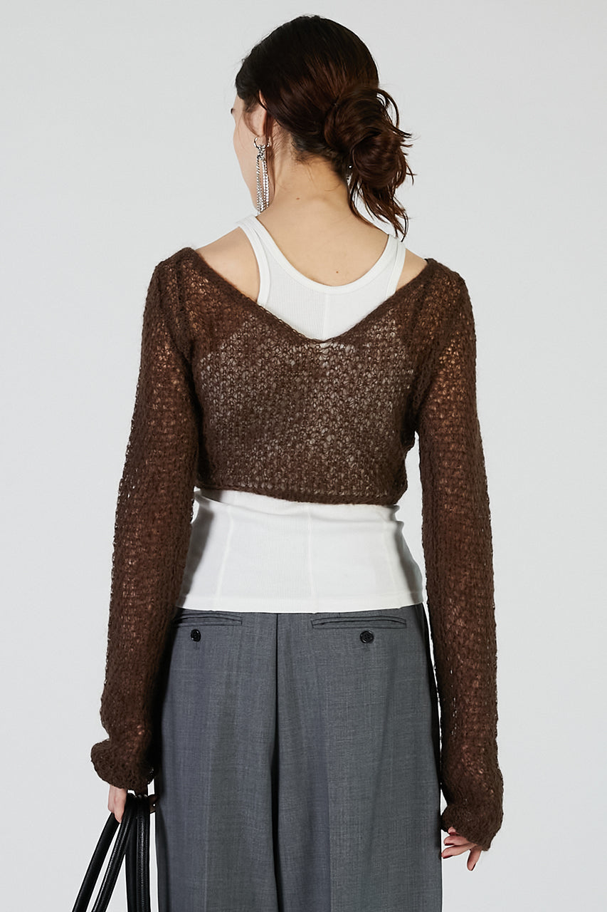 Mohair Mesh Short Cardigan