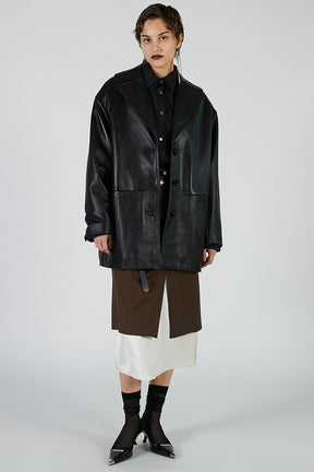 Overcoat Leather Jacket Coat - 2025 AUTUMN