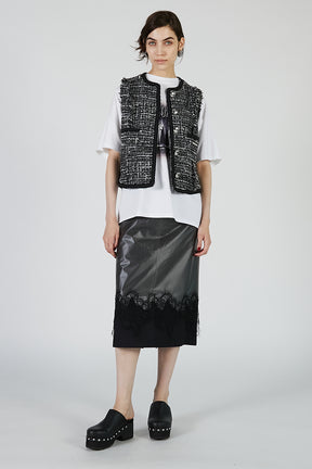 PVC Layered Midi Skirt - 2025 AUTUMN