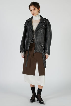 Rub Off COW Crushed Leather Riders Jacket