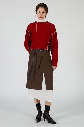 Stitched over-the-shoulder knit - 2025 AUTUMN