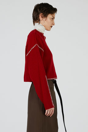 Stitched over-the-shoulder knit - 2025 AUTUMN
