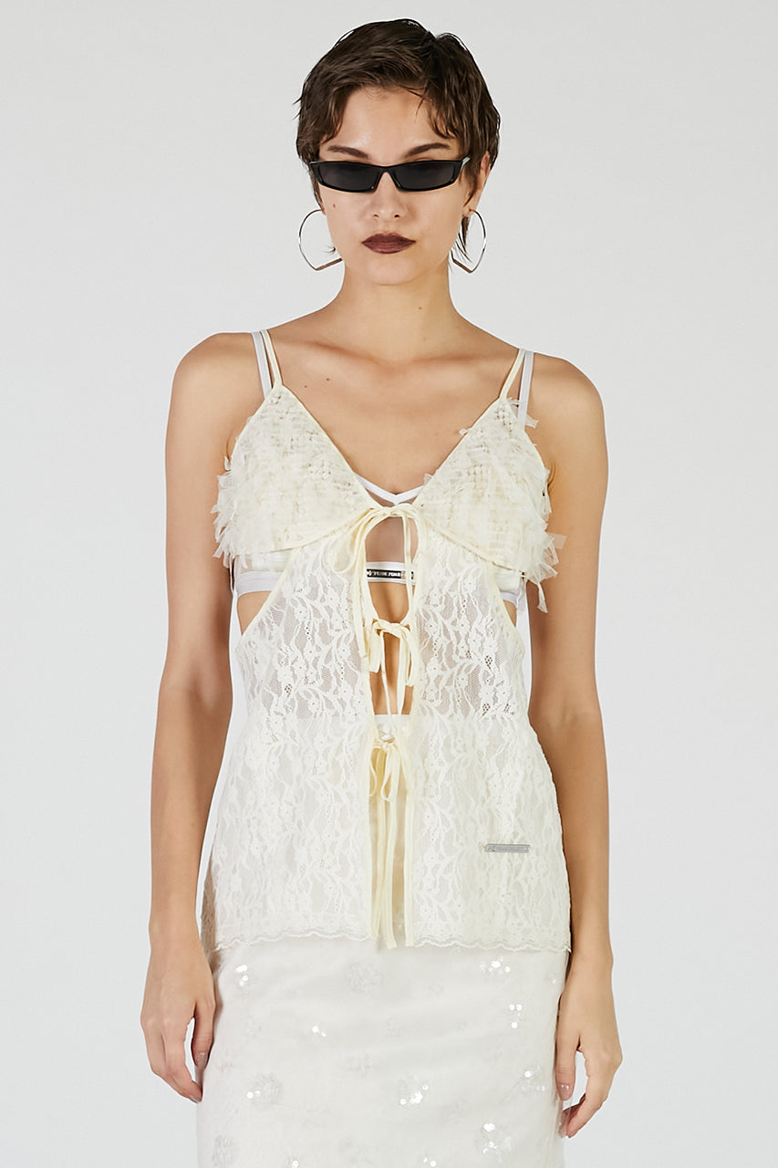 Lace Cut-Out Camisole Top - 2025 AUTUMN