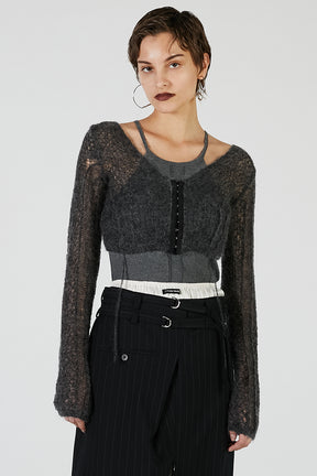 Mohair Mesh Short Cardigan