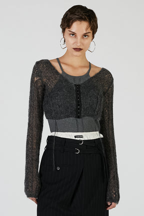 Mohair Mesh Short Cardigan