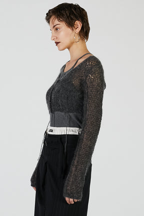 Mohair Mesh Short Cardigan