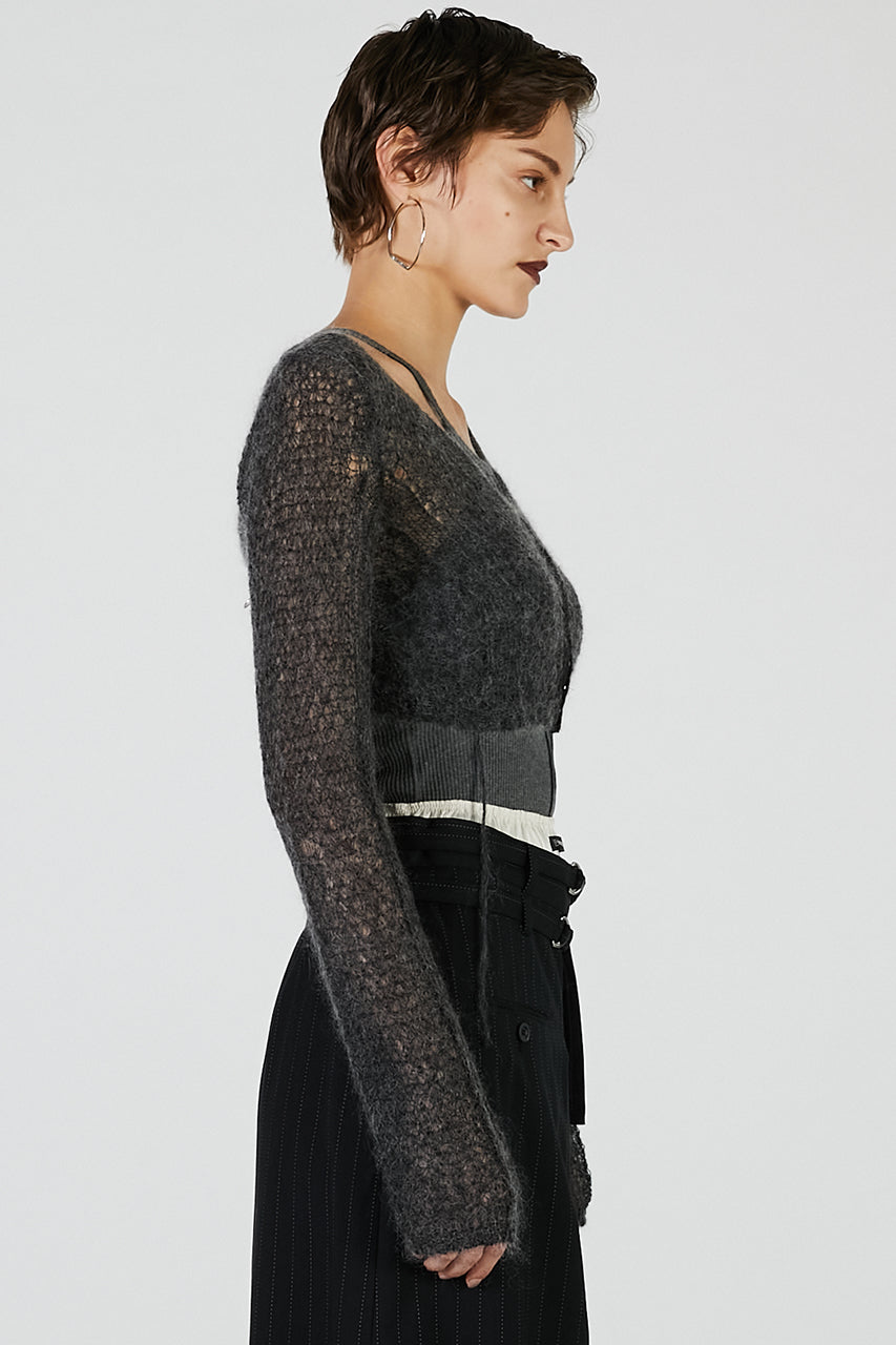 Mohair Mesh Short Cardigan