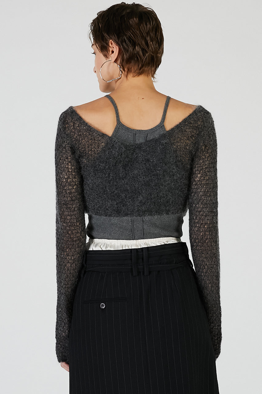 Mohair Mesh Short Cardigan