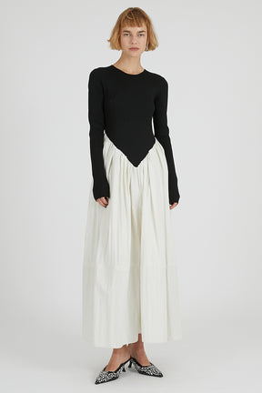 Knit Combination Long Dress - 2025 AUTUMN