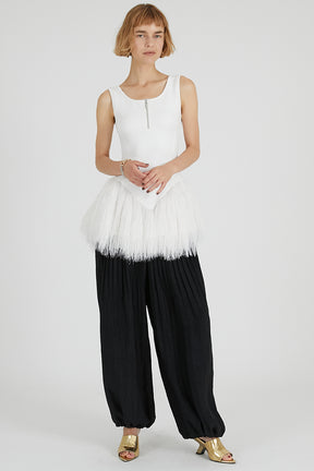 Shaggy Hem Peplum Tank