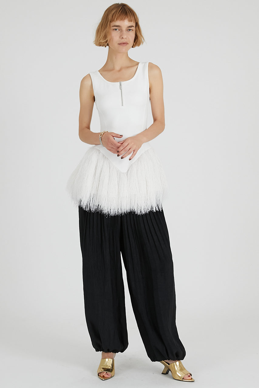 Shaggy Hem Peplum Tank