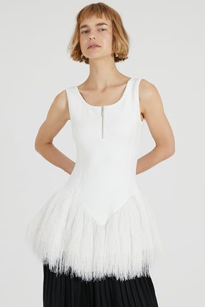 Shaggy Hem Peplum Tank