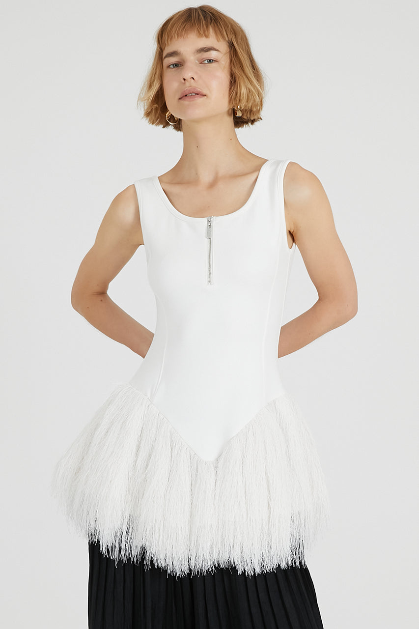 Shaggy Hem Peplum Tank