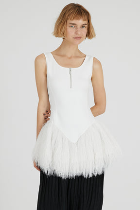 Shaggy Hem Peplum Tank