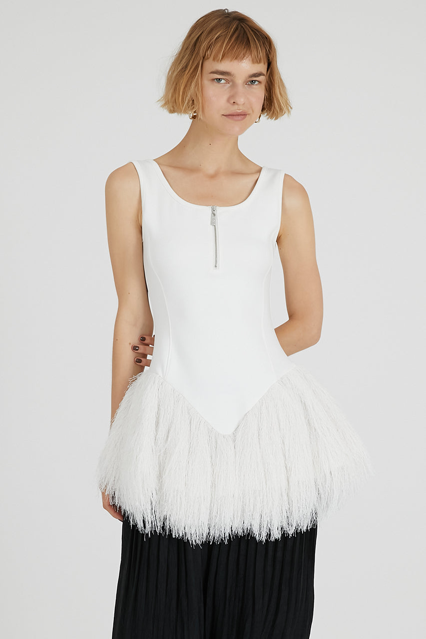Shaggy Hem Peplum Tank