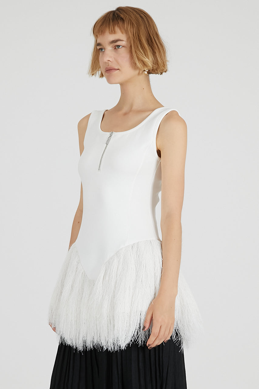 Shaggy Hem Peplum Tank