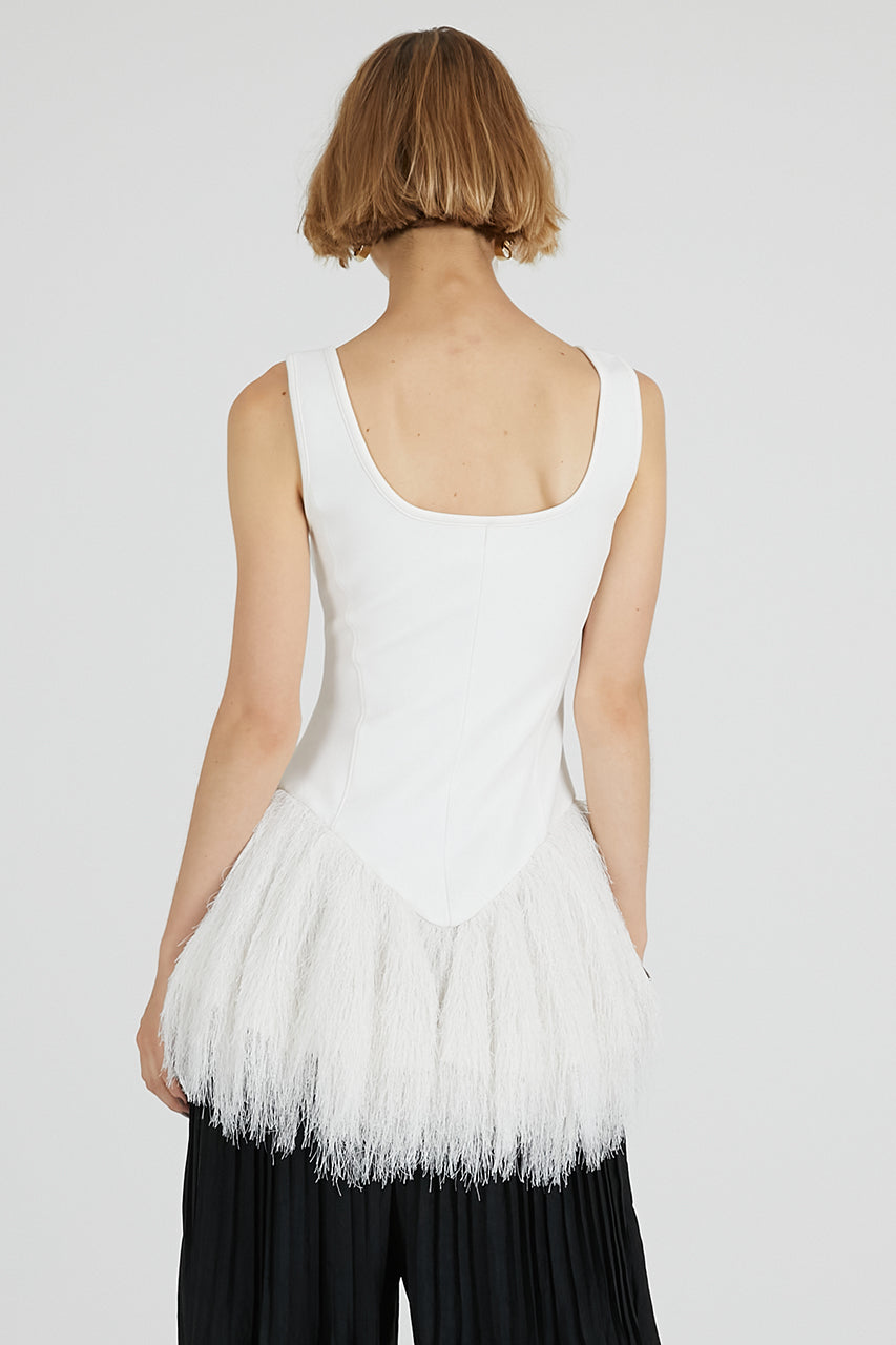 Shaggy Hem Peplum Tank