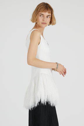 Shaggy Hem Peplum Tank
