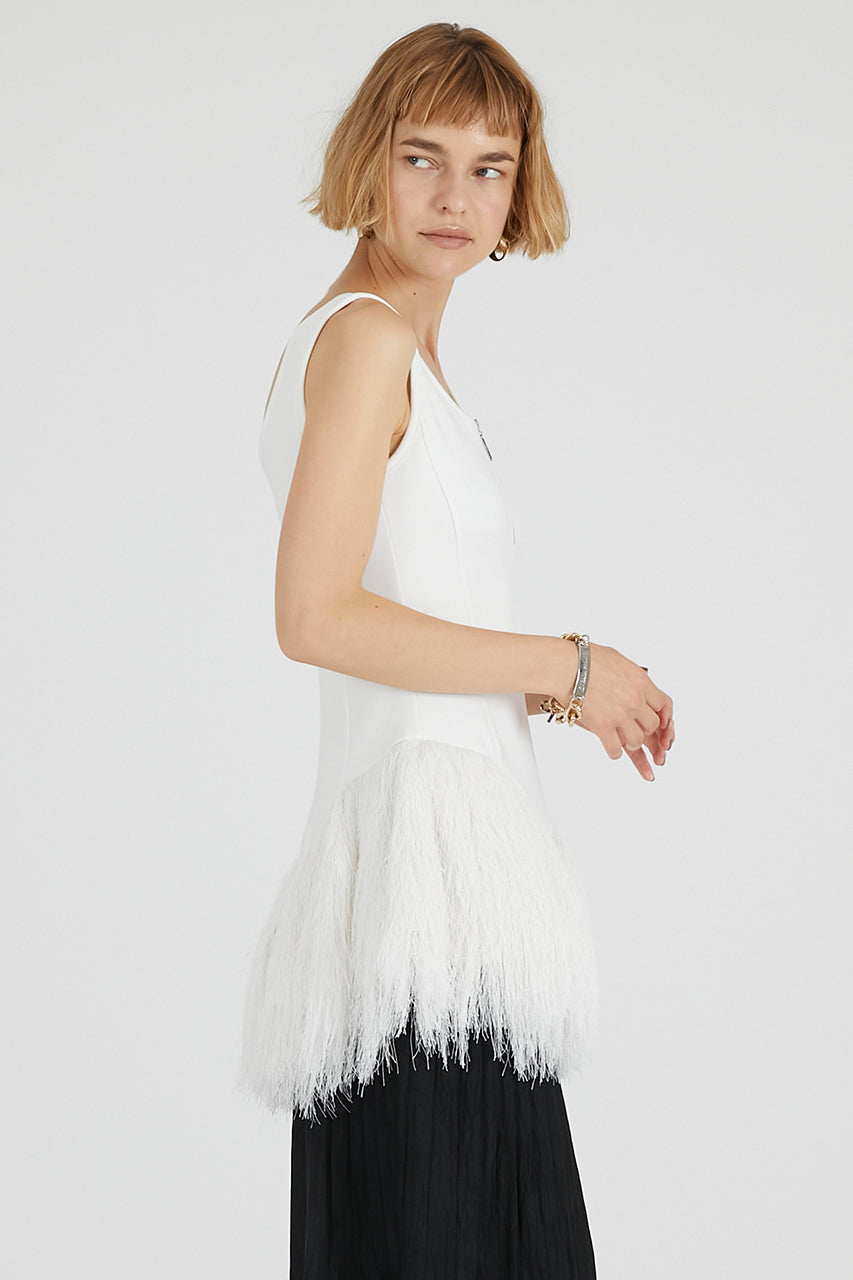 Shaggy Hem Peplum Tank