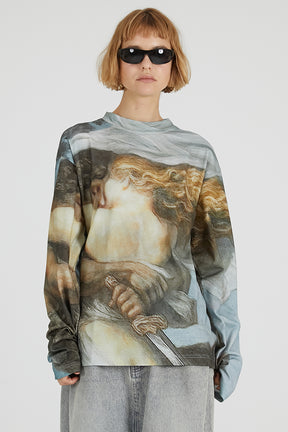 Mythology print long sleeve tee - 2025 AUTUMN