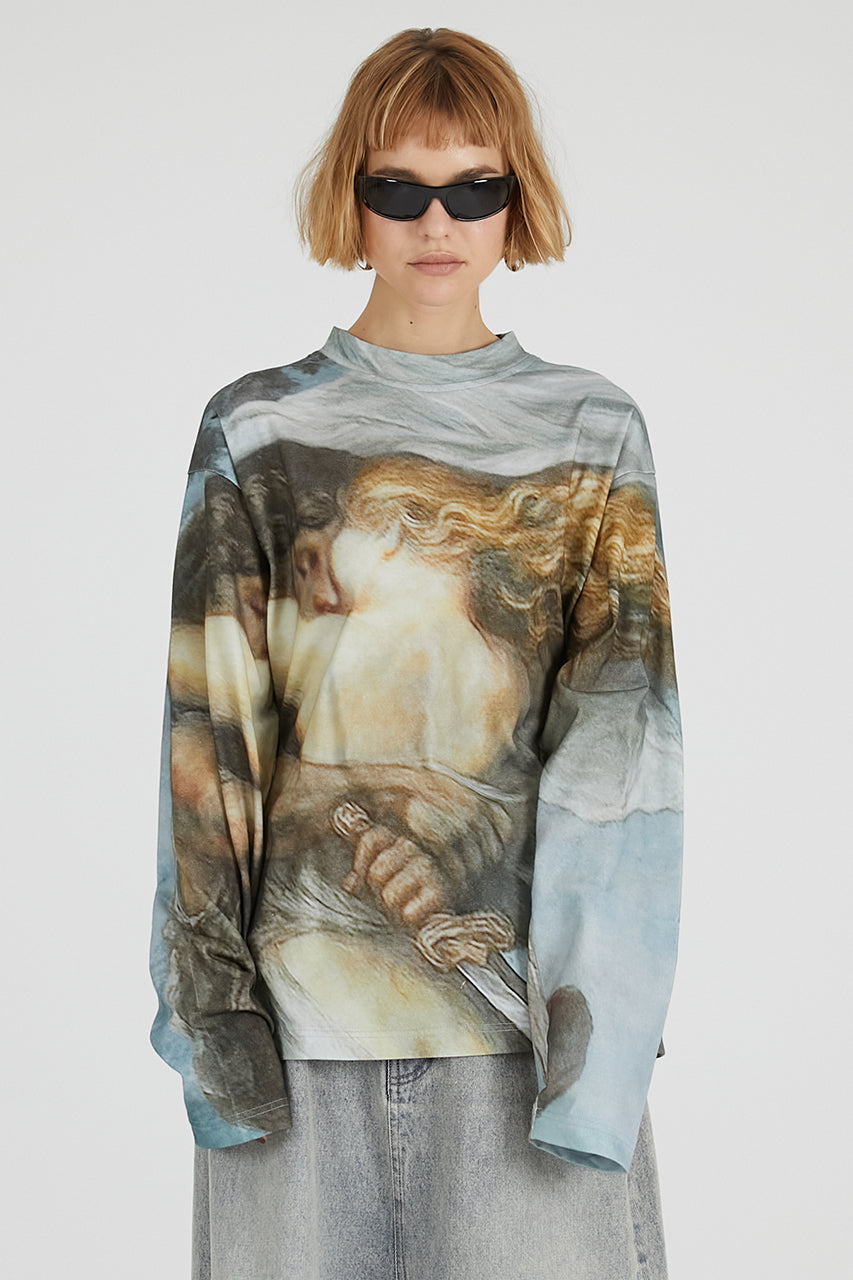 Mythology print long sleeve tee - 2025 AUTUMN