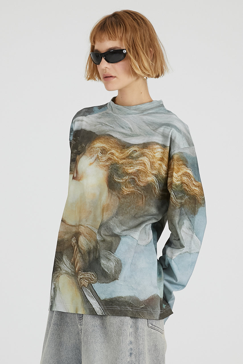 Mythology print long sleeve tee - 2025 AUTUMN