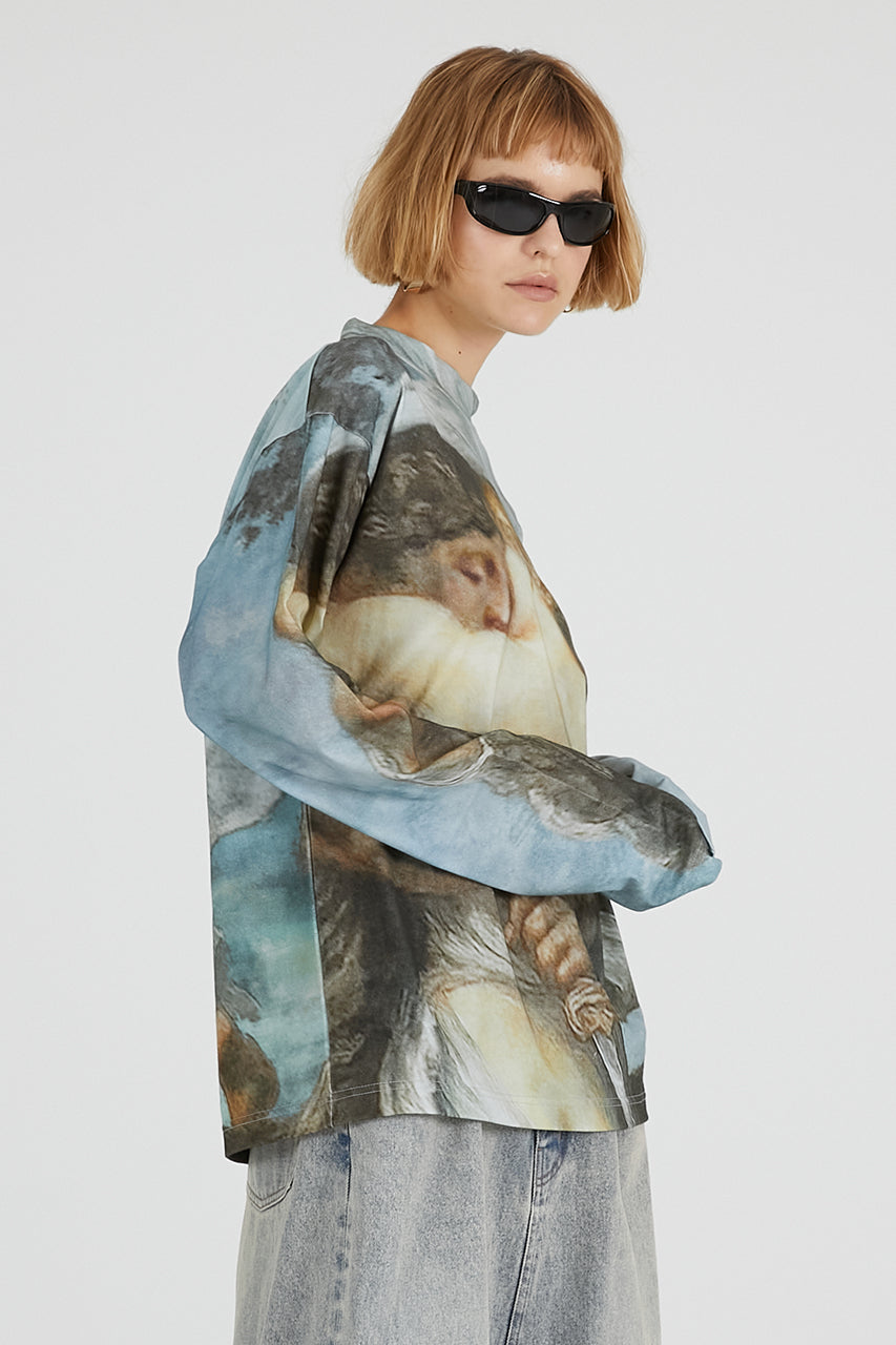 Mythology print long sleeve tee - 2025 AUTUMN