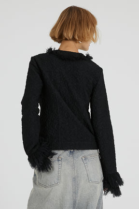 Fringe Jacquard Cardigan - 2025 AUTUMN