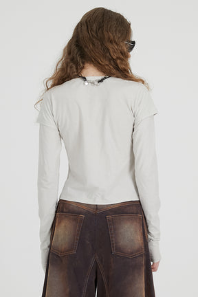 Layered Long Sleeve T-Shirt - 2025 AUTUMN