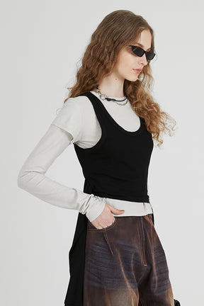 Layered Long Sleeve T-Shirt - 2025 AUTUMN