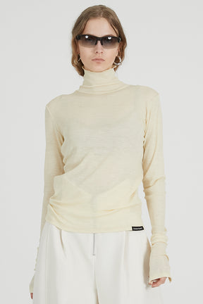 Pure Merino Wool Turtleneck Top - 2025 AUTUMN